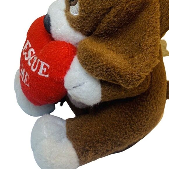 2014 Sad Sam Honey Rescue Me Heart Pillow Plush Hound Dog Stuffed Valentine 7” - Picture 4 of 7